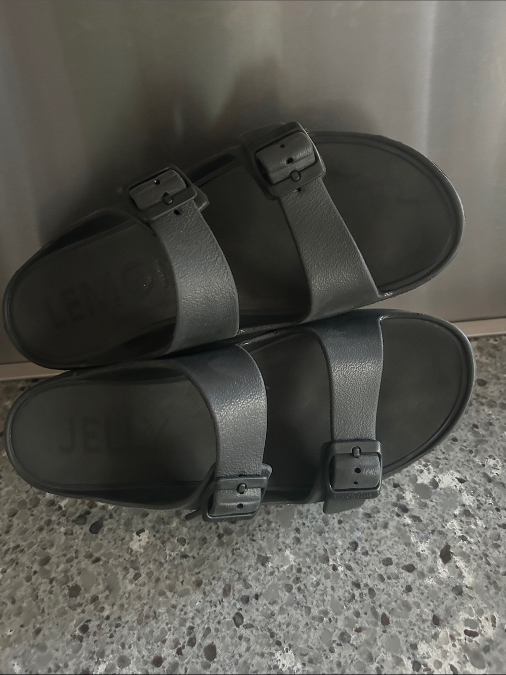 Lemon Jelly FÉNIX 01 Vegan Black Sandals With Buckle